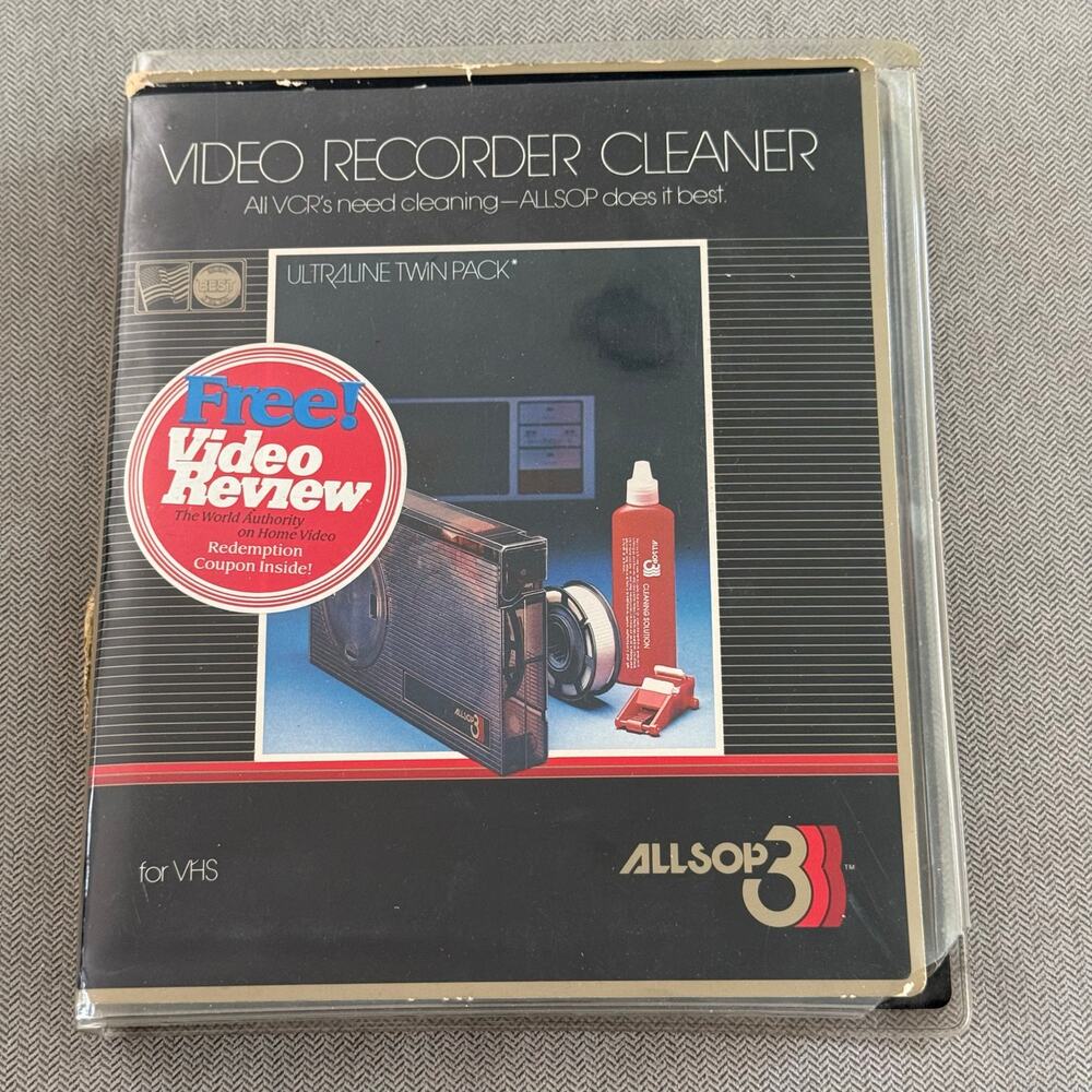 Allsop 3 VHS Video Recorder Cleaner Ultraline Twin Pack Vintage VCR Cleaning Kit